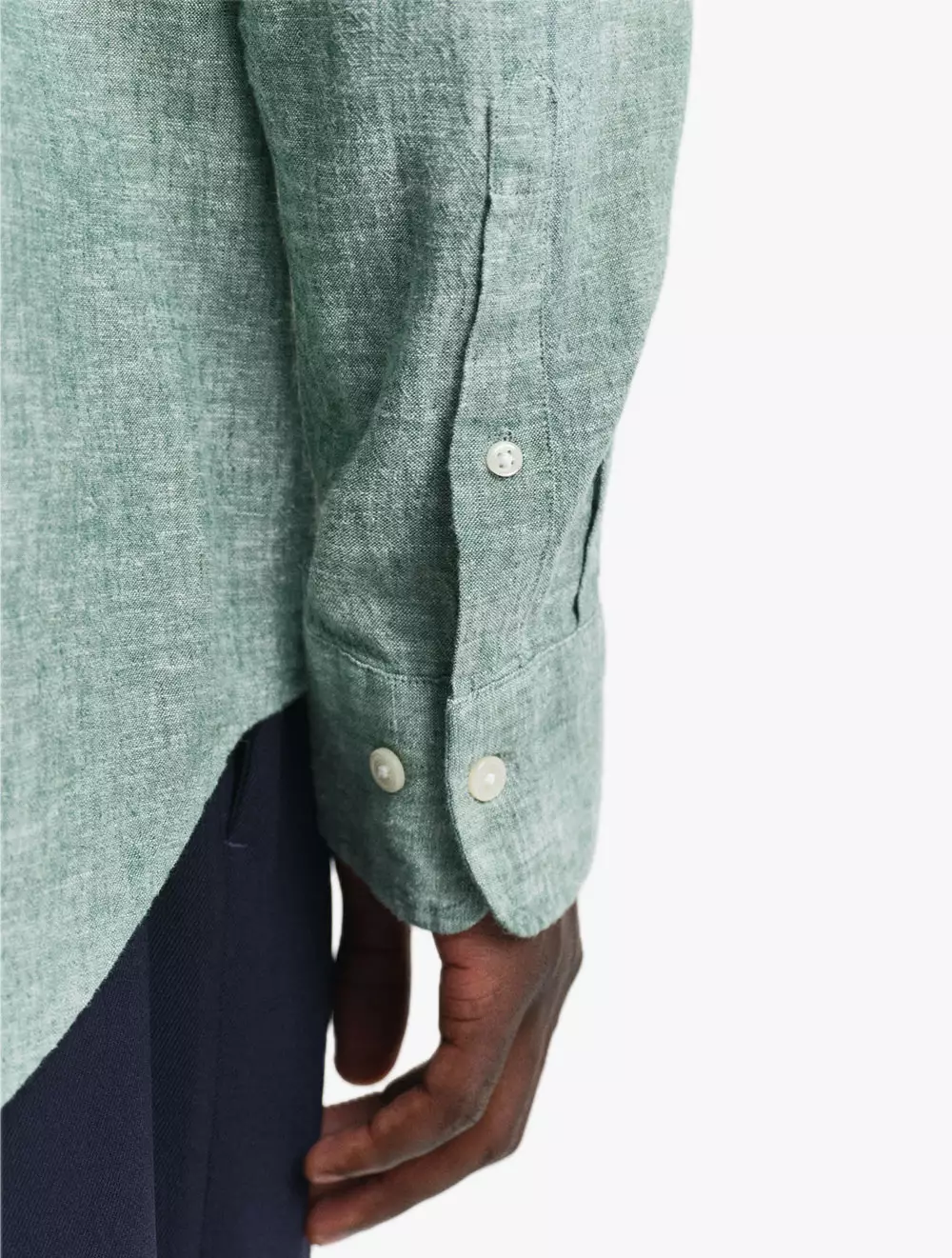 GANT - Pakaian Pria - Reg Cotton Linen Shirt - Woody Green