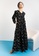 Lubna black V-Neck Floral Printed Dress 909D3AA14D0723GS_3