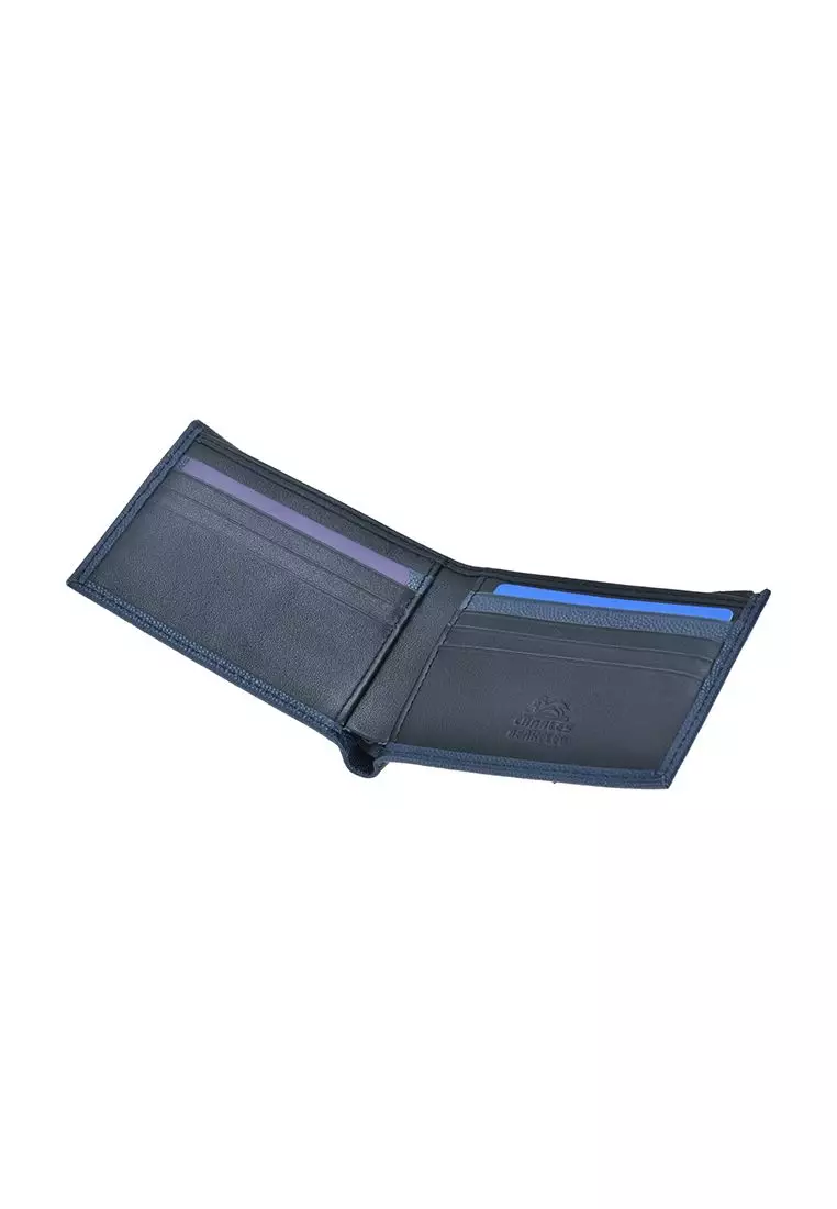 Tumbled Leather Bifold Wallet & Silver Buckle Leather Belt Combo Gift Set