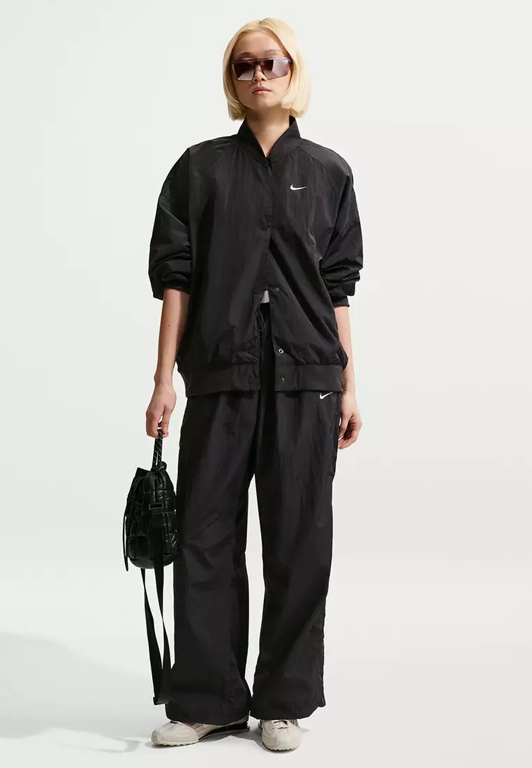 Sportswear Loose High-Waisted Parachute Trousers