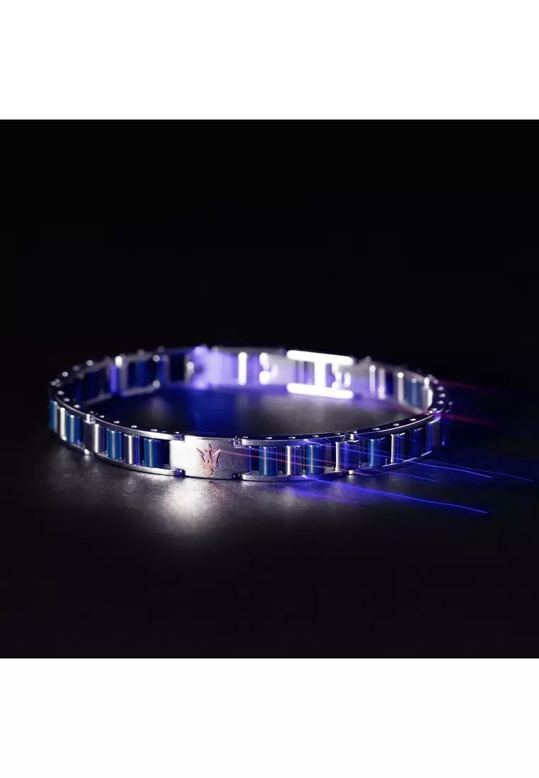 MASERATI Jewels 215mm Men's Stainless Steel, Ceramic Bracelet, Ceramic Blue, JM225ATZ55 (Adjustable)