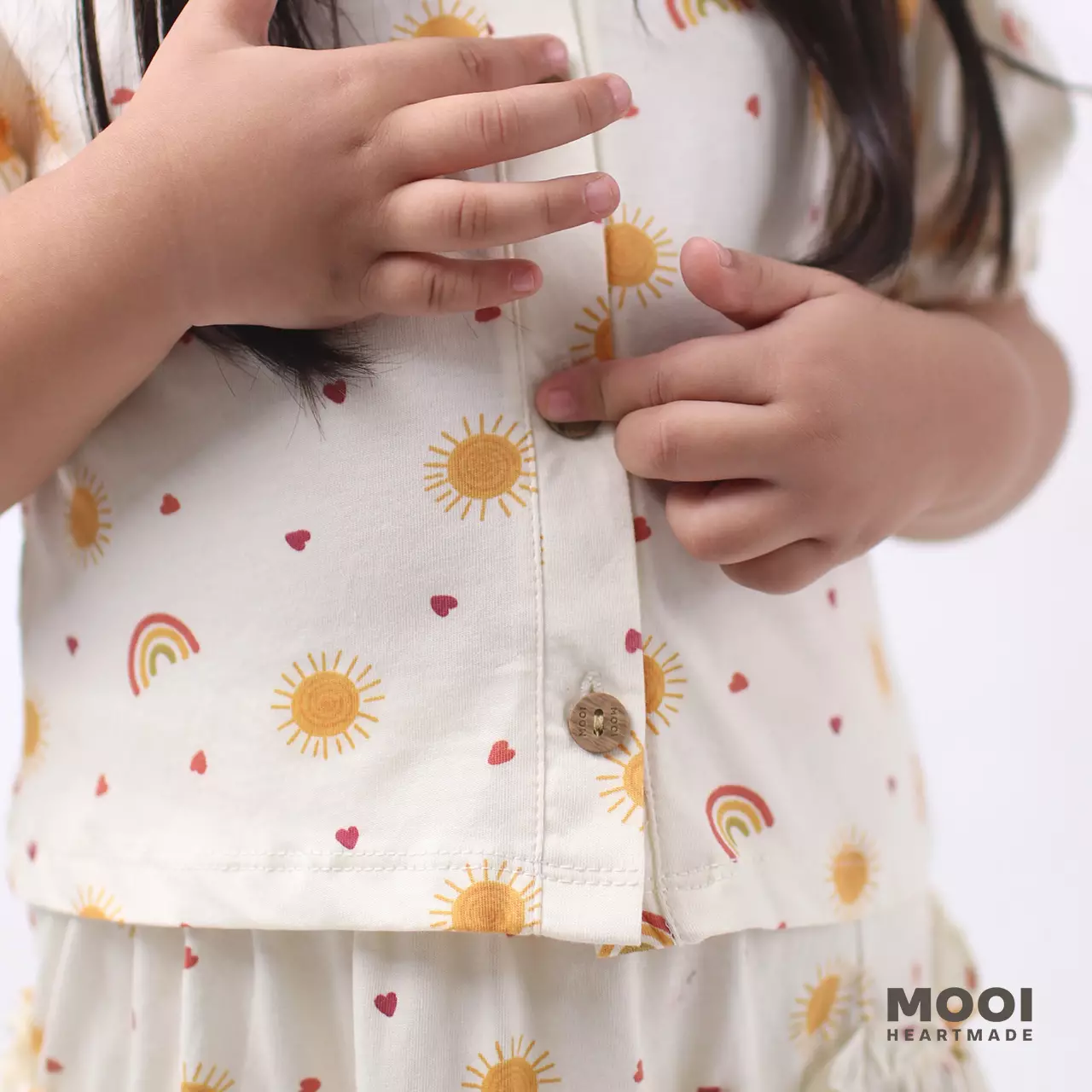 Mooi Setelan Anak Perempuan Agnes Set - Cream