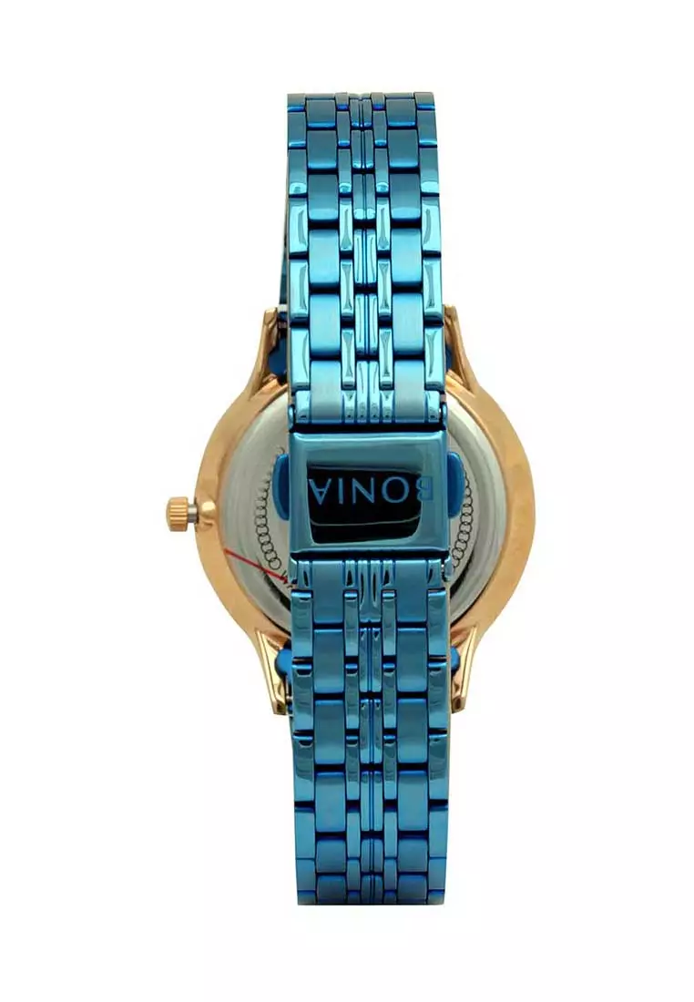 Bonia Jam Tangan Wanita - Blue Rosegold - Stainless Steel - BR177-2585
