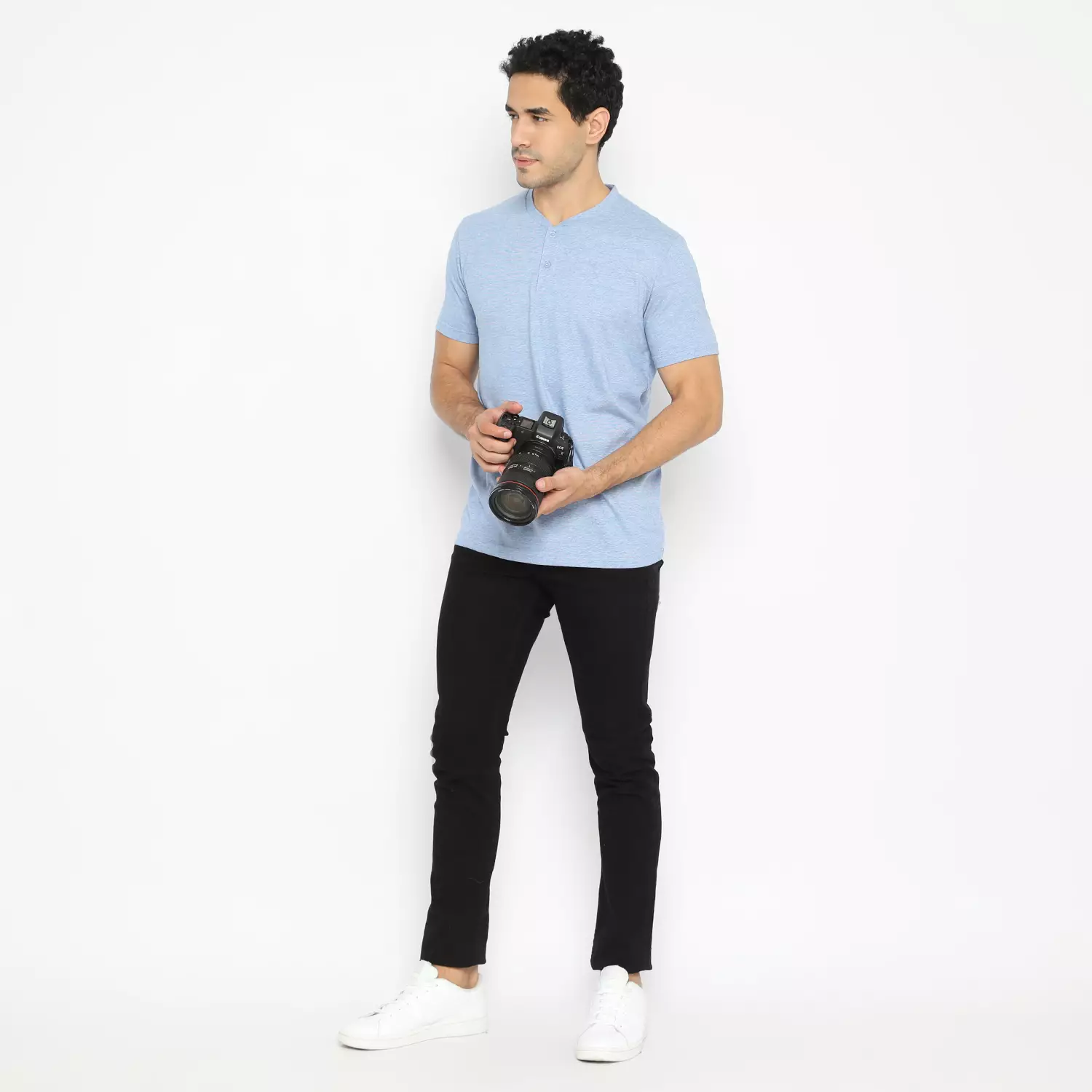 Kale Austin Blue / T-Shirt Kancing Polos Lengan Pendek / Unisex Casual