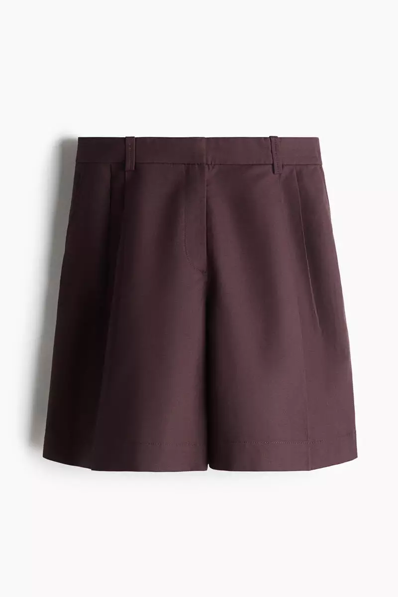 Linen-blend tailored shorts
