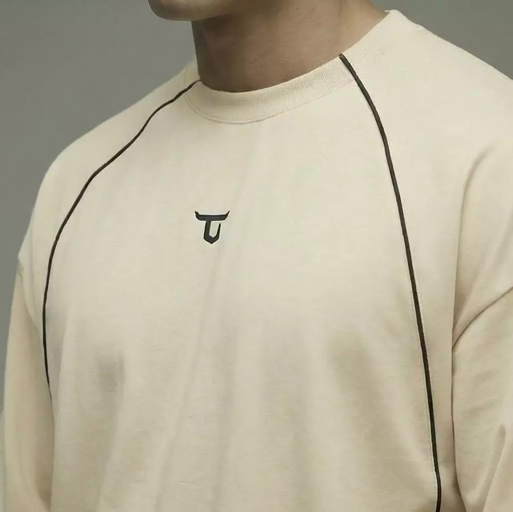 THIRDDAY Kaos Oversize Gym Piped Tracktop Cotton Hybrid cream 240gsm MTZ25