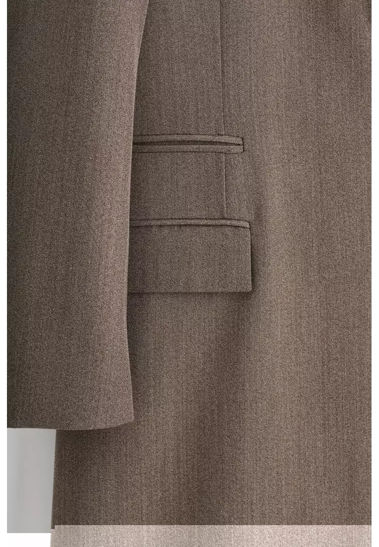 SINGLE-BREASTED WOOL-BLEND LONG COAT