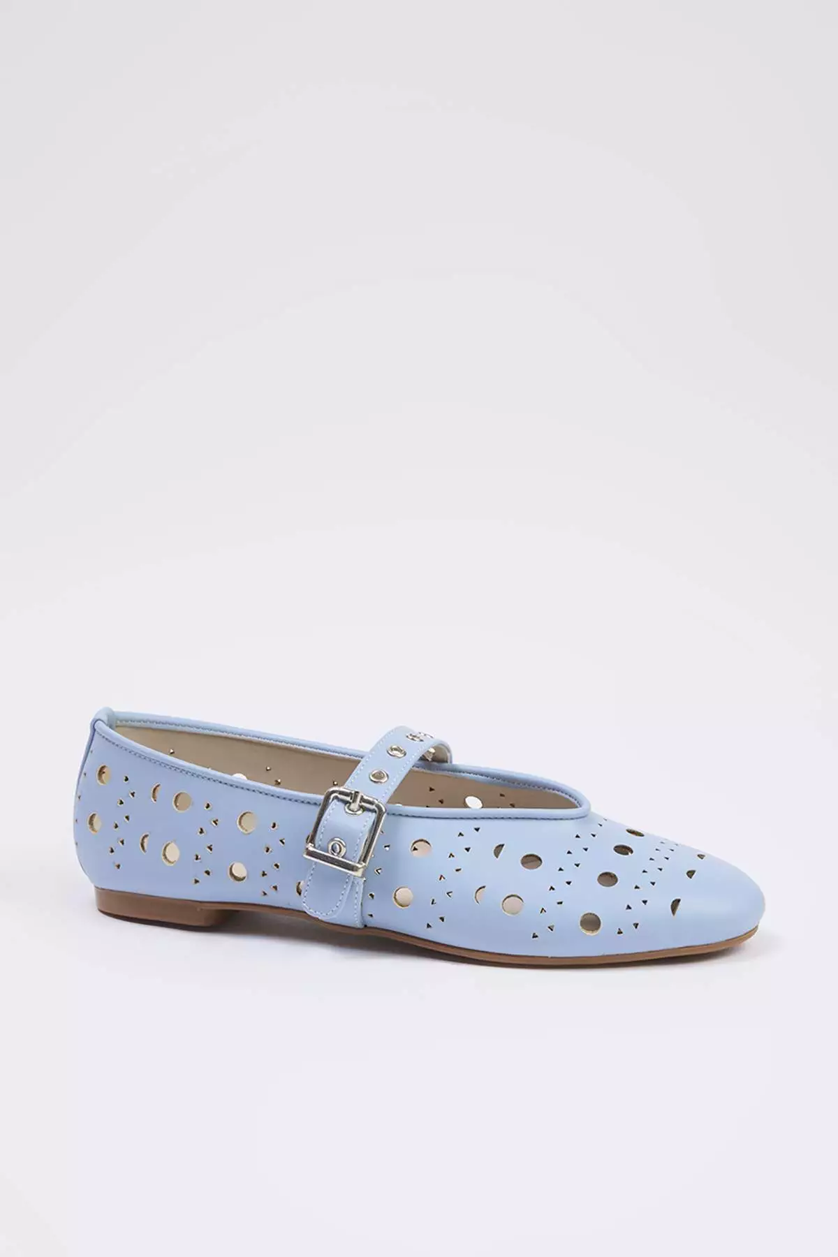 Baby Blue Laser Cut Mary Jane Women's Ballerina Ballerina Takss25Be00037
