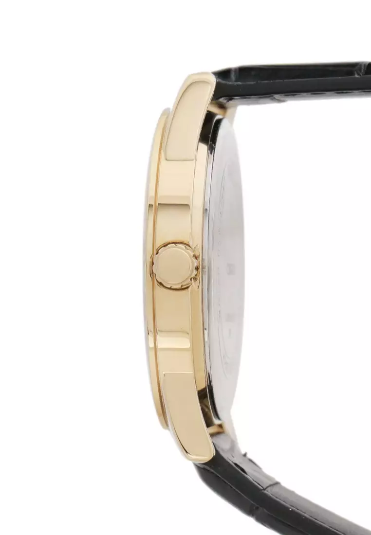 Casio Jam Tangan Pria - Black Gold White - Leather Strap - MTP-V001GL-7BUDF