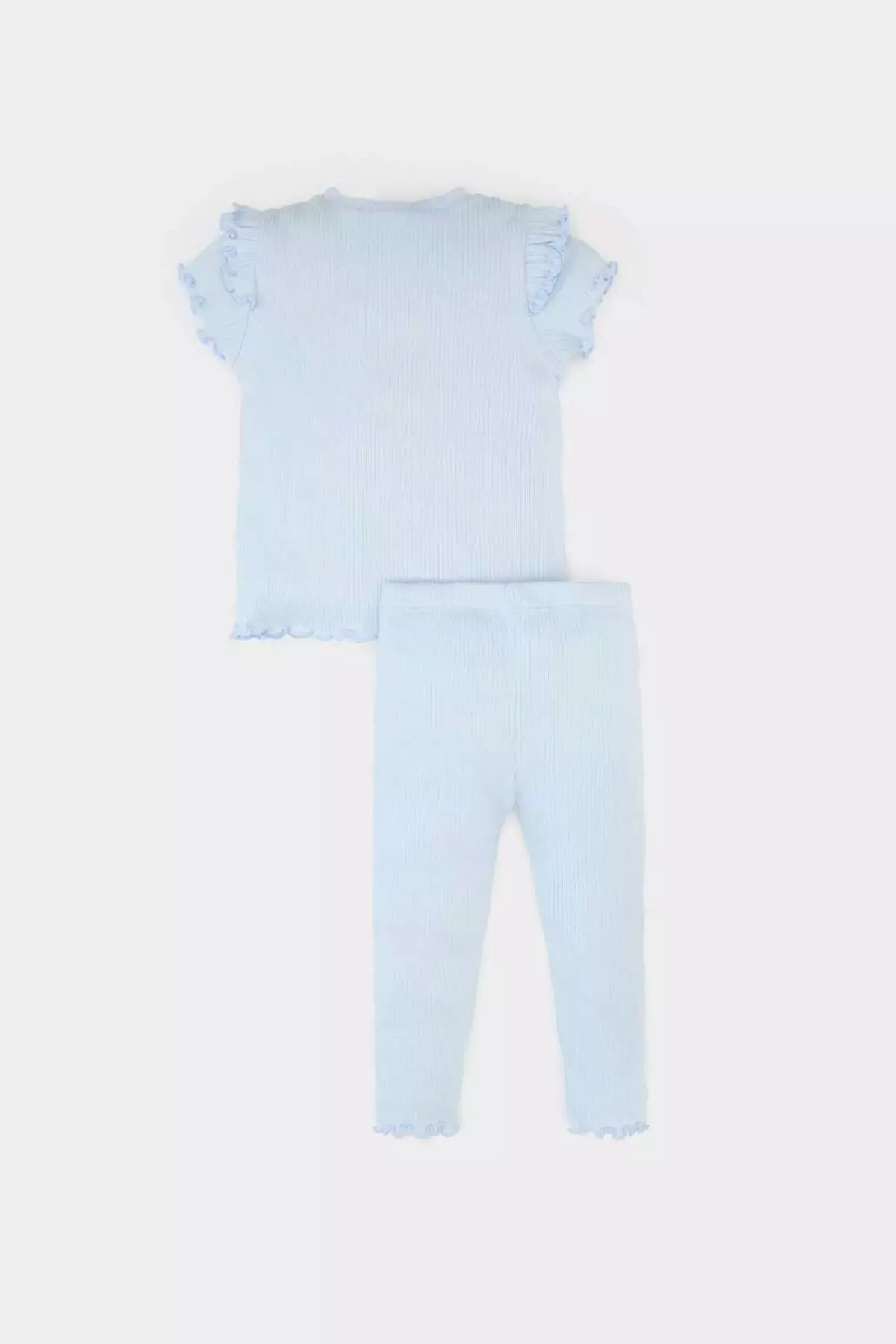 Baby Girl 2 Piece Set Printed Short Sleeve Ribbed Camisole T-Shirt Elastic Waist Bottom A0457A525Sm