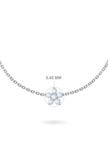 Aquae Jewels white Anklet Fairy Flower 18K Gold and Diamonds - White Gold F32A0AC75C0CEEGS_1