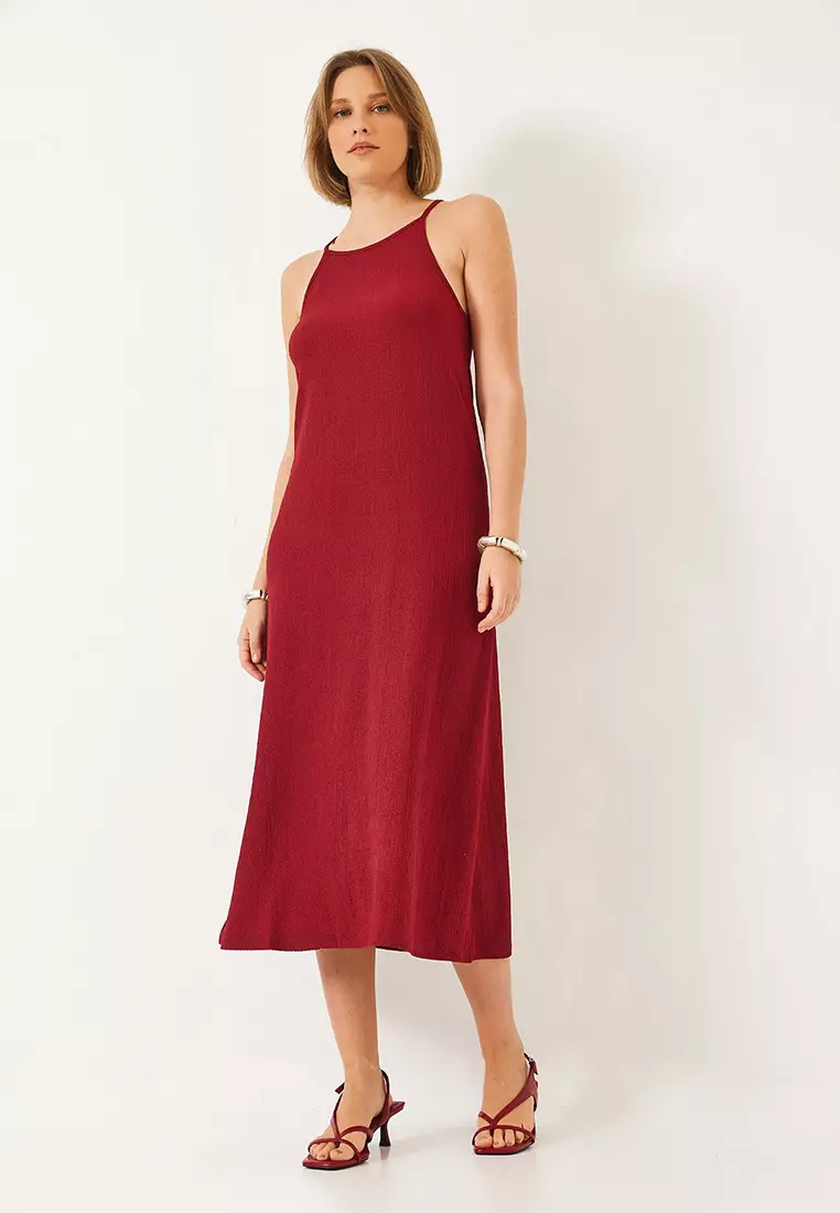 Women's Strappy Summer Long Knitted Dress 70243 60271033