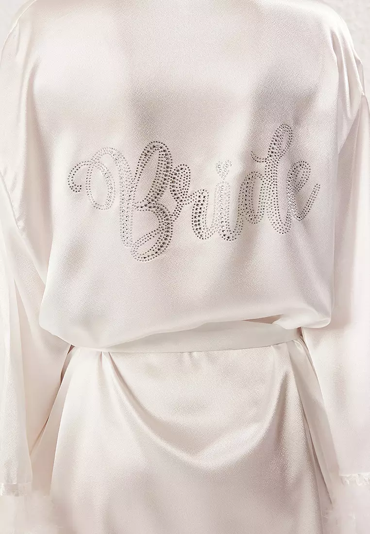 Bride 鴕鳥毛細節睡袍