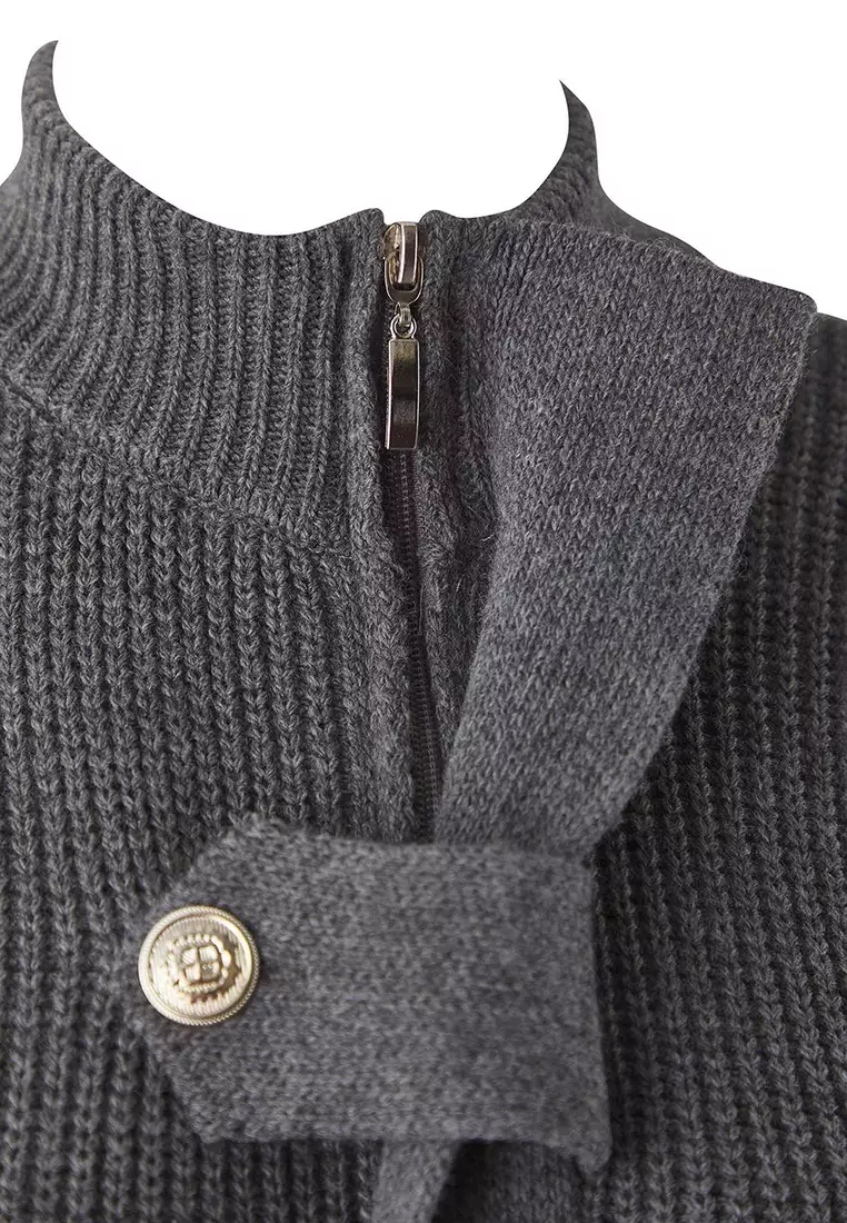 Zippered Knitwear Jacket Cardigan