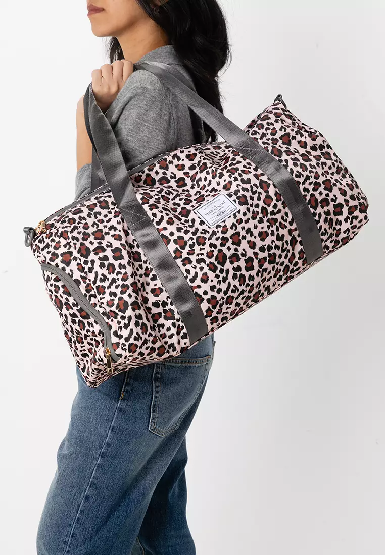 Quilted Travel Duffle Gym Bag with Pouch