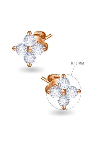 Aquae Jewels pink Earrings Fairy 18K Gold and Diamonds - Rose Gold 4499EACB5BB617GS_1