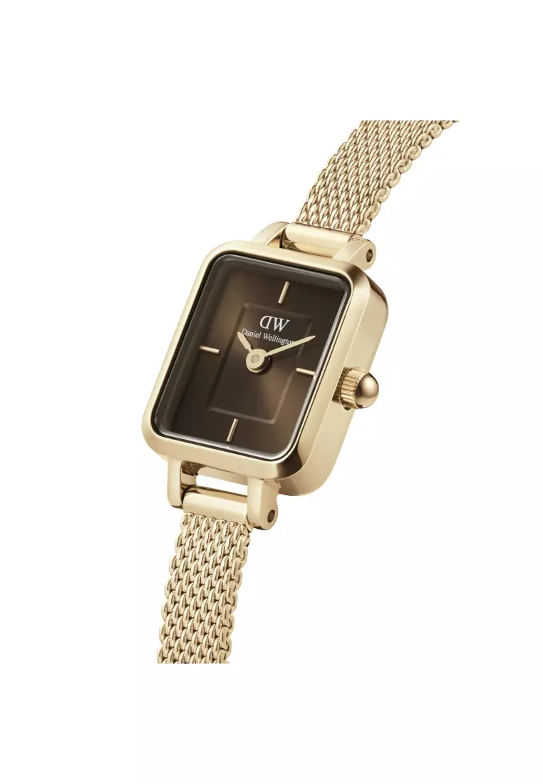 Quadro Mini Evergold Gold Amber 15.4x18.2mm  - Watch for women - Stainless steel watch - DW - Women's watch - Female watch - Ladies watch
