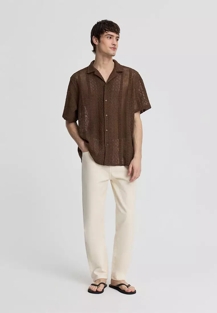 Men's Crochet Bowling Shirt