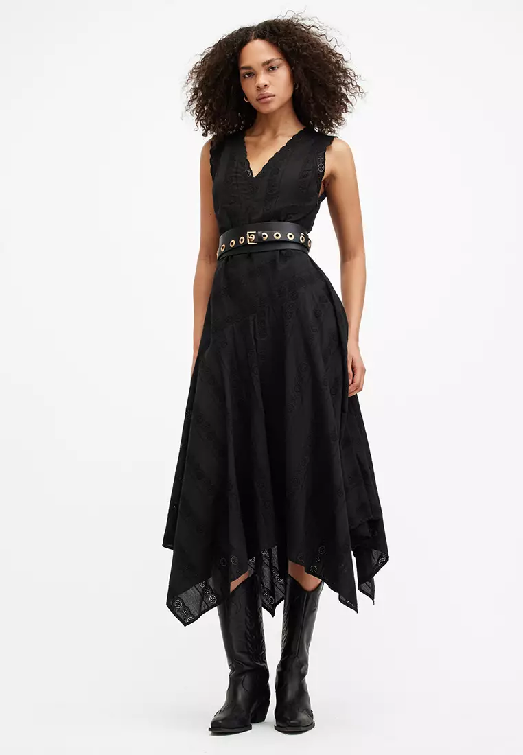 Buy AllSaints Aviana Sleeveless Broderie Maxi Dress 2025 Online