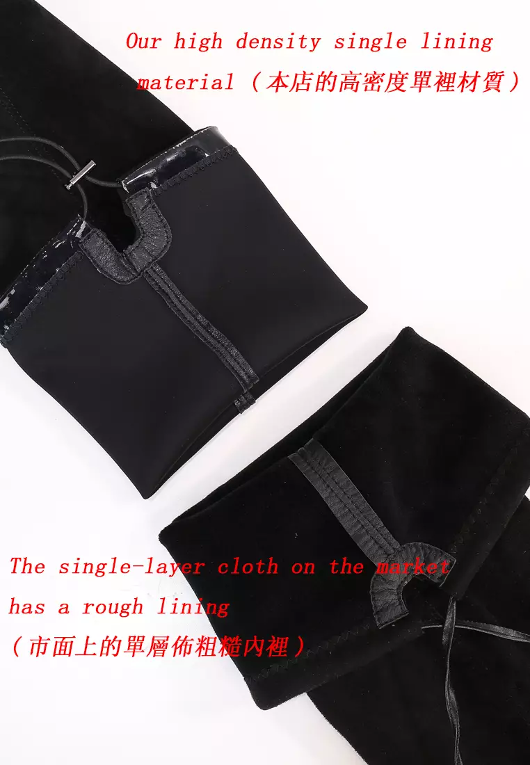 7.5CM Pointed Supper Skinny Suede Fabric Long Boots C7900-1