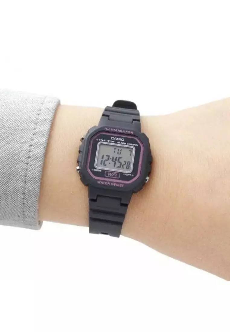 Kid's Digital Watch LA-20WH-8A Grey Resin Band Watch for Kids