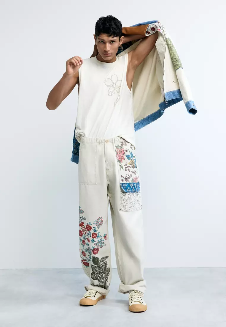 Long floral trousers