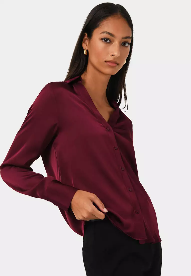 Lila V-neck Satin Blouse