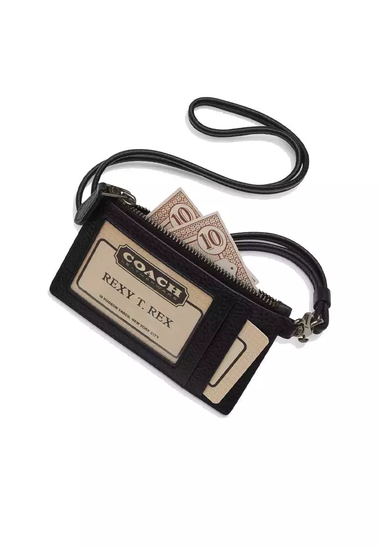 Zip Lanyard Card Case Black CAJ45