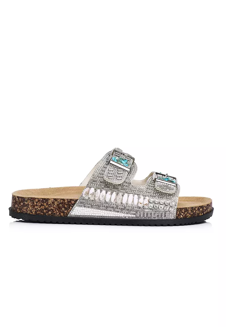 Discount on Milliot & Co.  shoes - SKU: Riley Beaded Two Strap Sandals