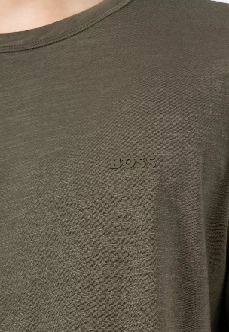 Logo Slub Cotton T-Shirt - BOSS Orange