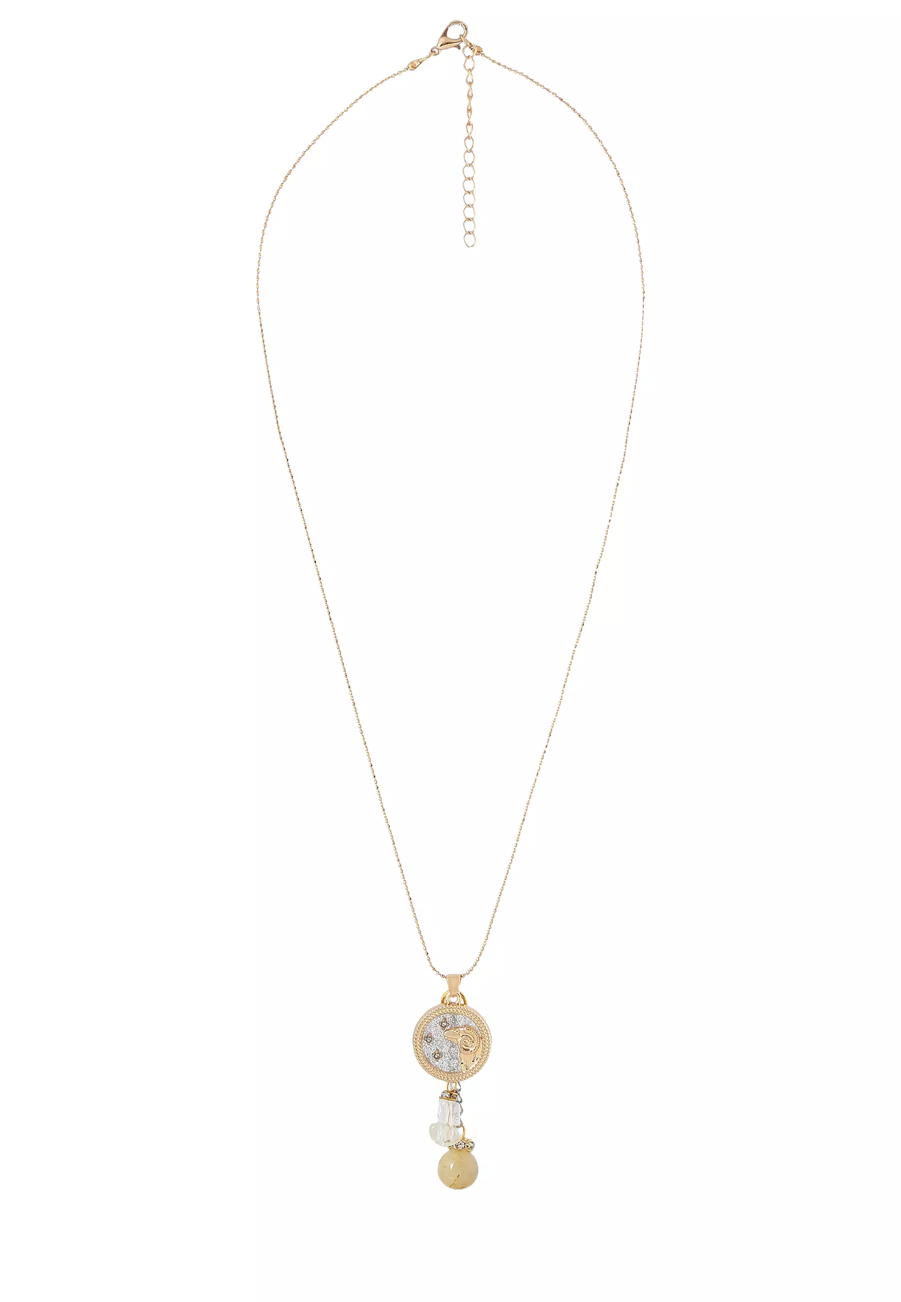 Aries with Clear Quartz & Golden Rutilated