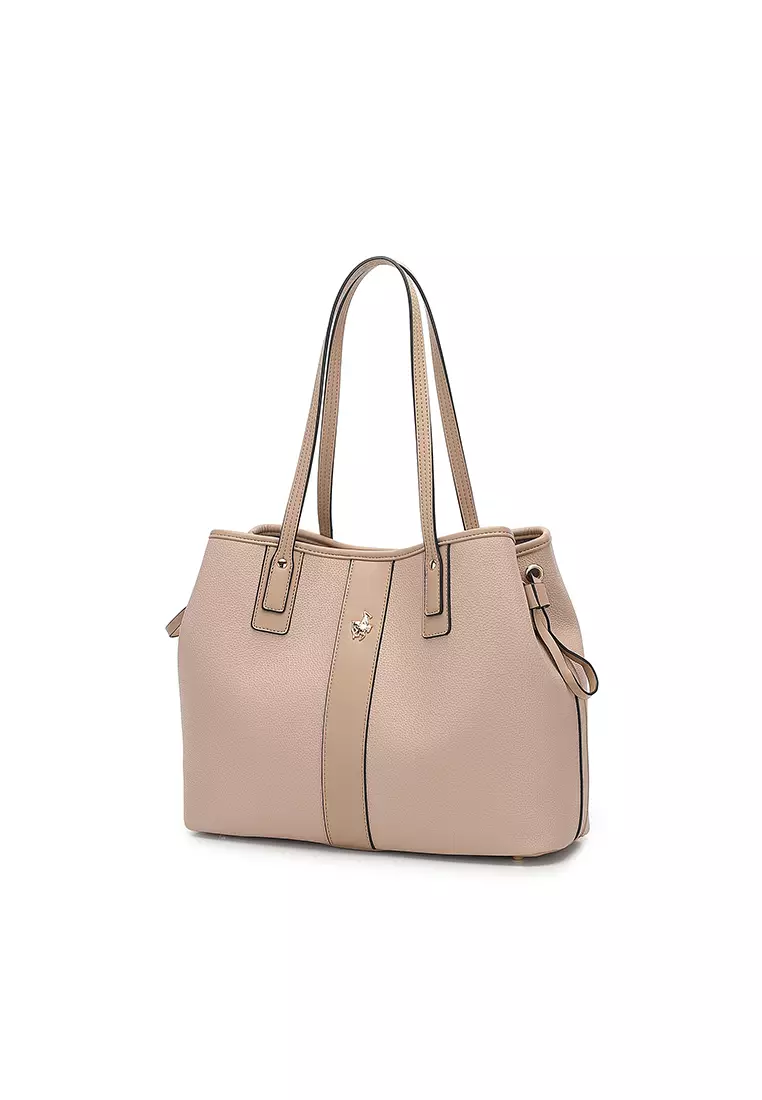 2-in-1 Tote Bag & Top Handle Bag (2-in-1 - Tas Jinjing Wanita & Tas Tangan Wanita) - Krem