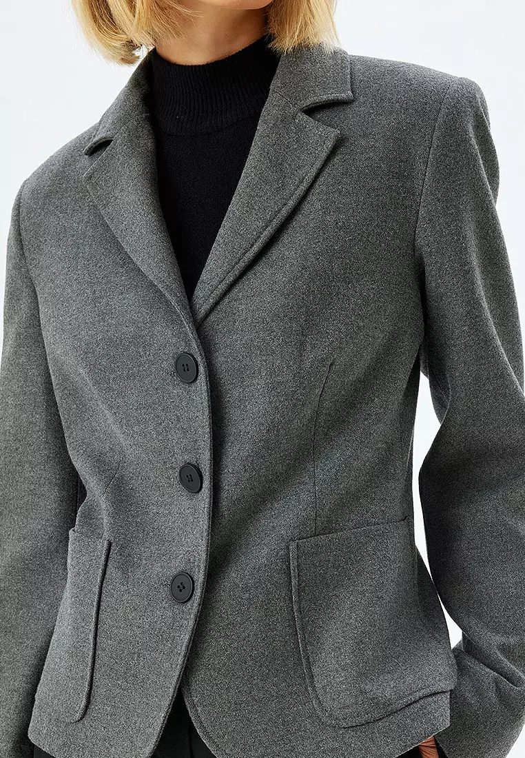 Buy KOTON Buttoned Blazer 2026 Online | ZALORA