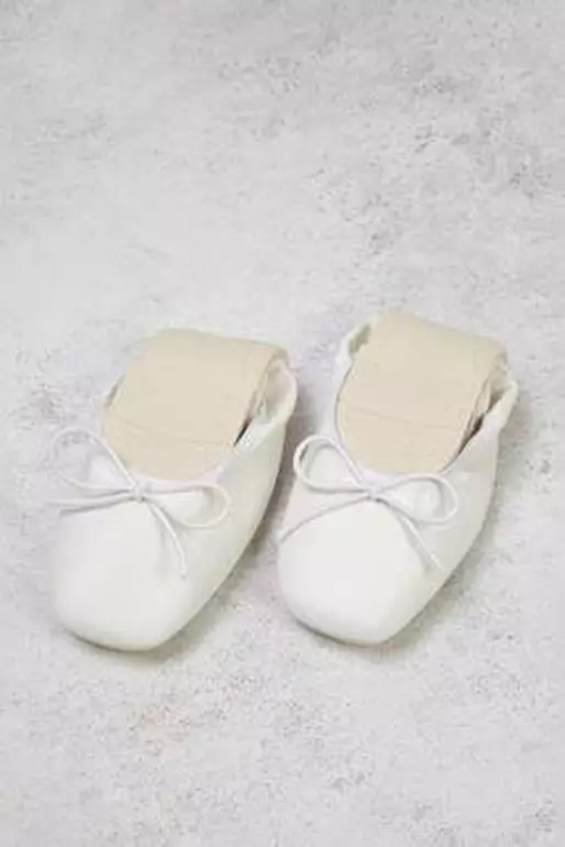 White*001 Bow Foldable Flexible Sole Women's Ballerina Flats Takss25Be00016