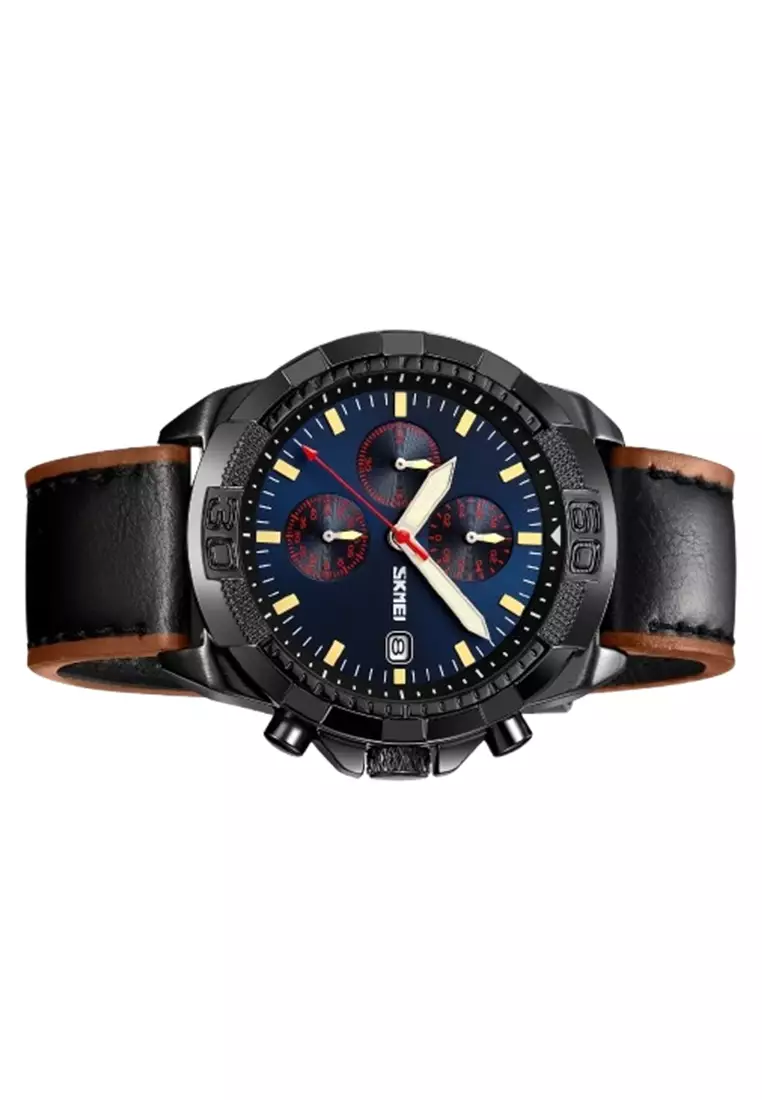 Jam Tangan Analog Pria Elegant 9347 ORIGINAL - Black Blue