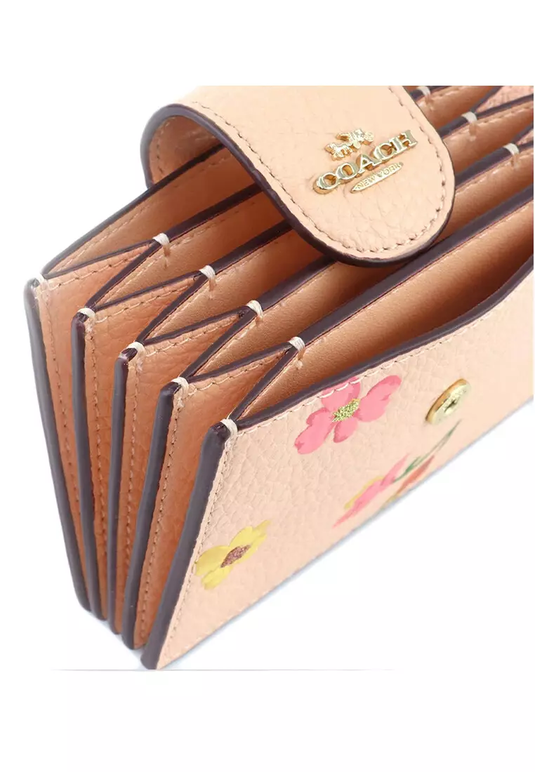 Coach accordion card case with chain cheap