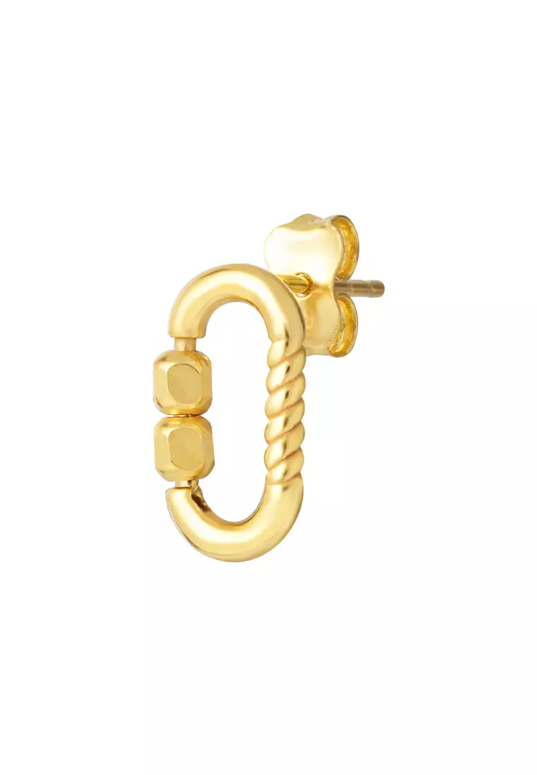 TOMEI Lusso Italia Long Loop Earrings With Beads, Yellow Gold 916