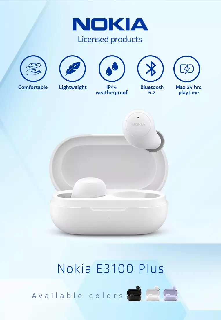 Nokia E3100 Plus True Wireless Earbuds Bluetooth Earphone TWS White