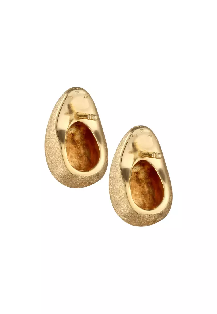 Anting Perhiasan Perak 925 Wanita Drop Gold Plated