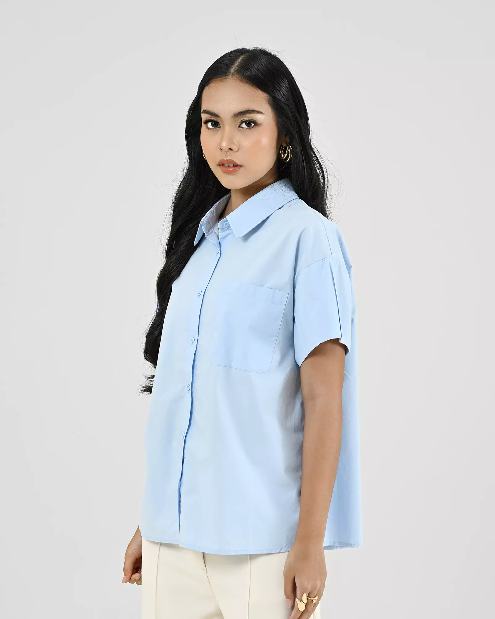 Geulis.id FUJITA SHIRT - Skyblue