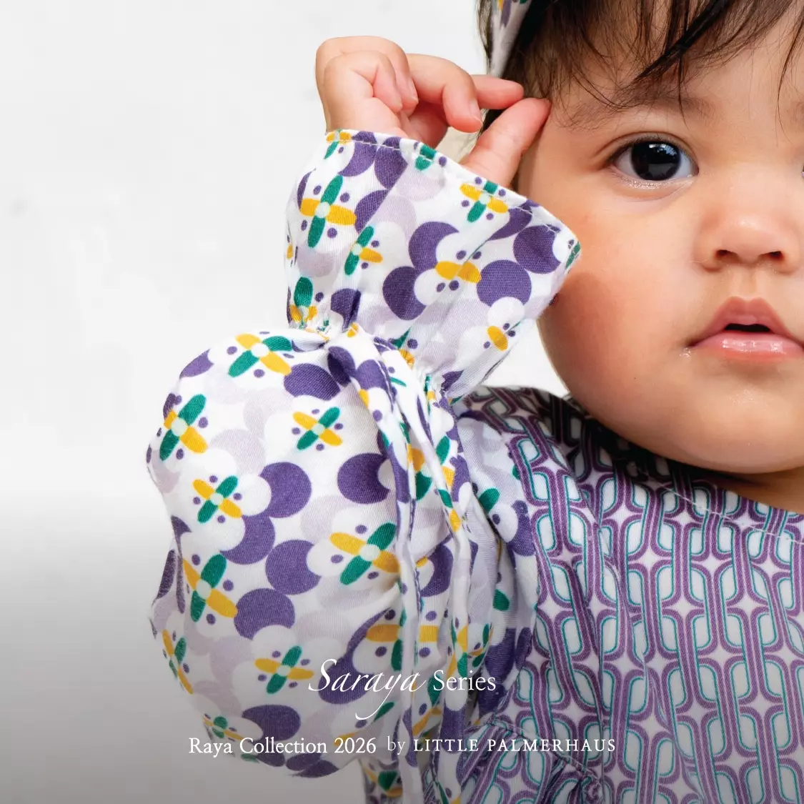 Little Palmerhaus - Baju Lebaran 2026 - Saraya Baby Girl Gamis (Baju Gamis Bayi Usia 0-12 Bulan) Royal Purple