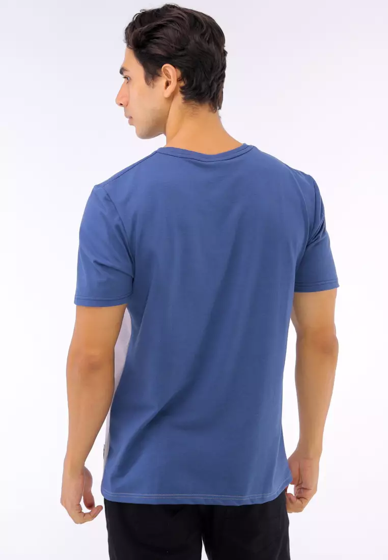 Round Neck Streaky Short Sleeves