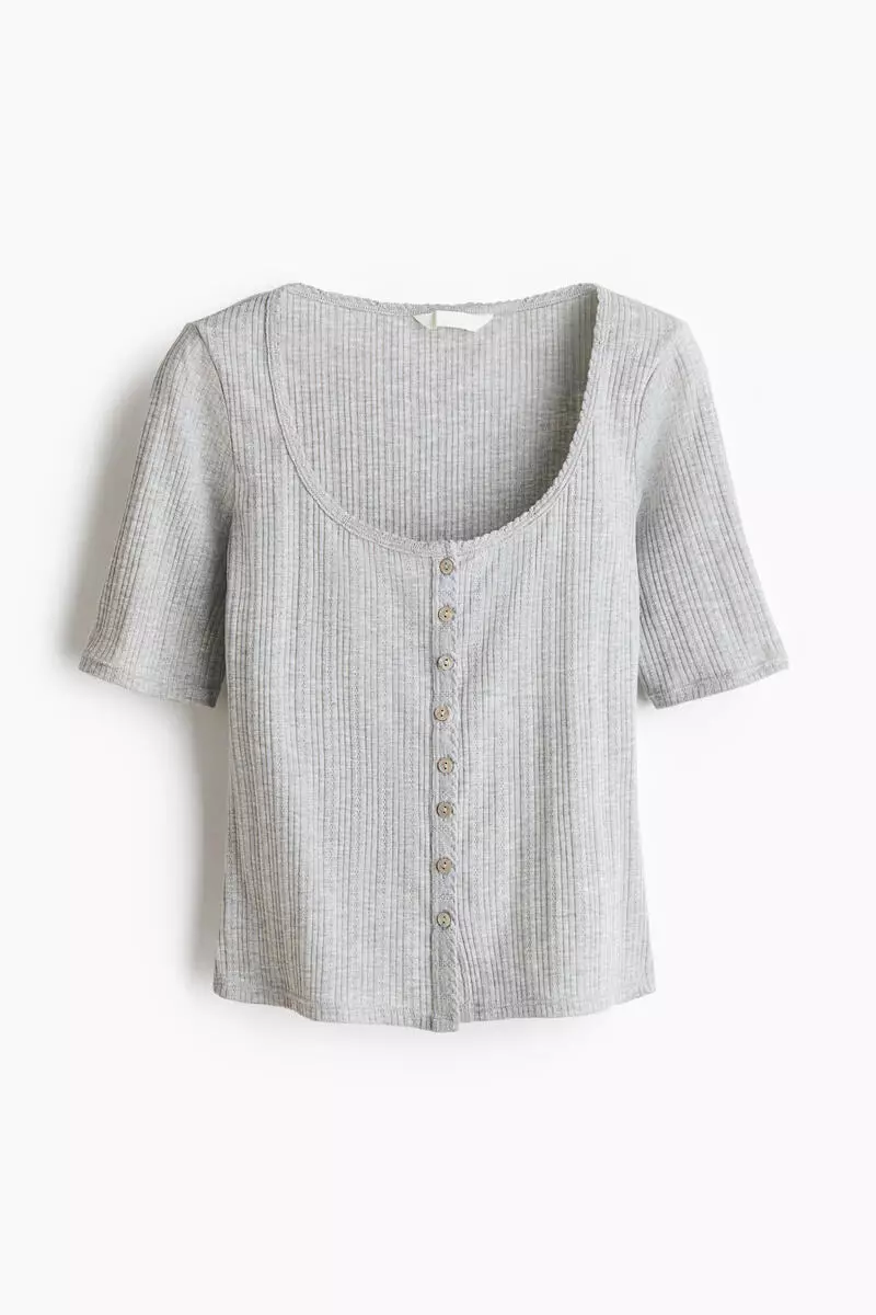 Pointelle-knit top