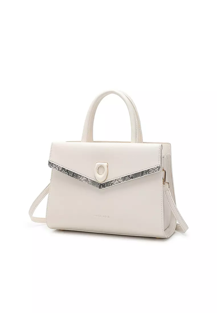 Women's Top Handle Bag / Sling Bag / Crossbody Bag / Shoulder Bag (Tas Tangan / Tas Selempang / Tas Bahu) - Krem