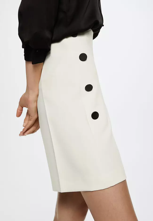 Buttoned High-Waist Bermudas