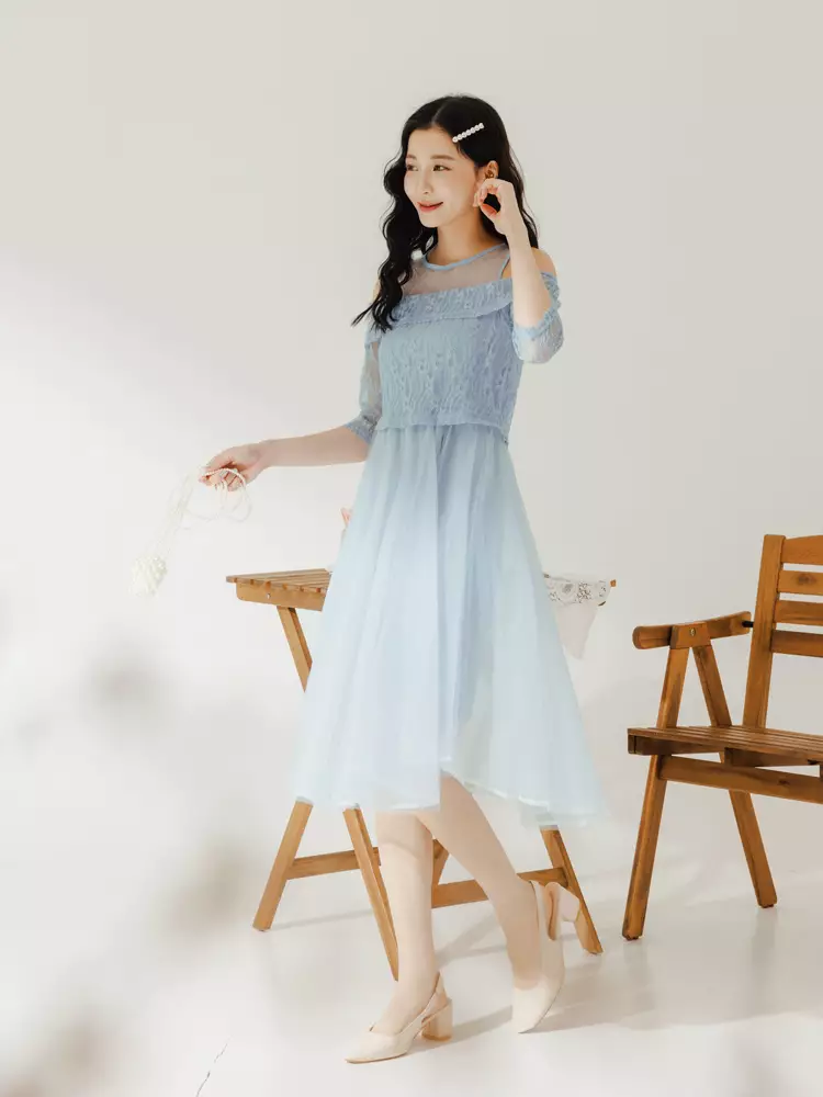 OFF SHOULDER TULLE LAYERED DRESS Mサイズ my closet / OFF SHOULDER TULLE LAYERED DRESS SBL