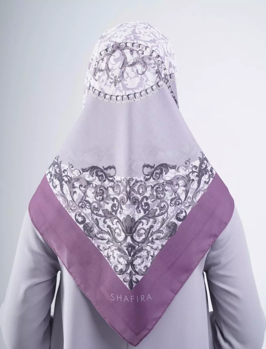 Hadley Printed Scarf Black | Hijab Kerudung Segi Empat Motif