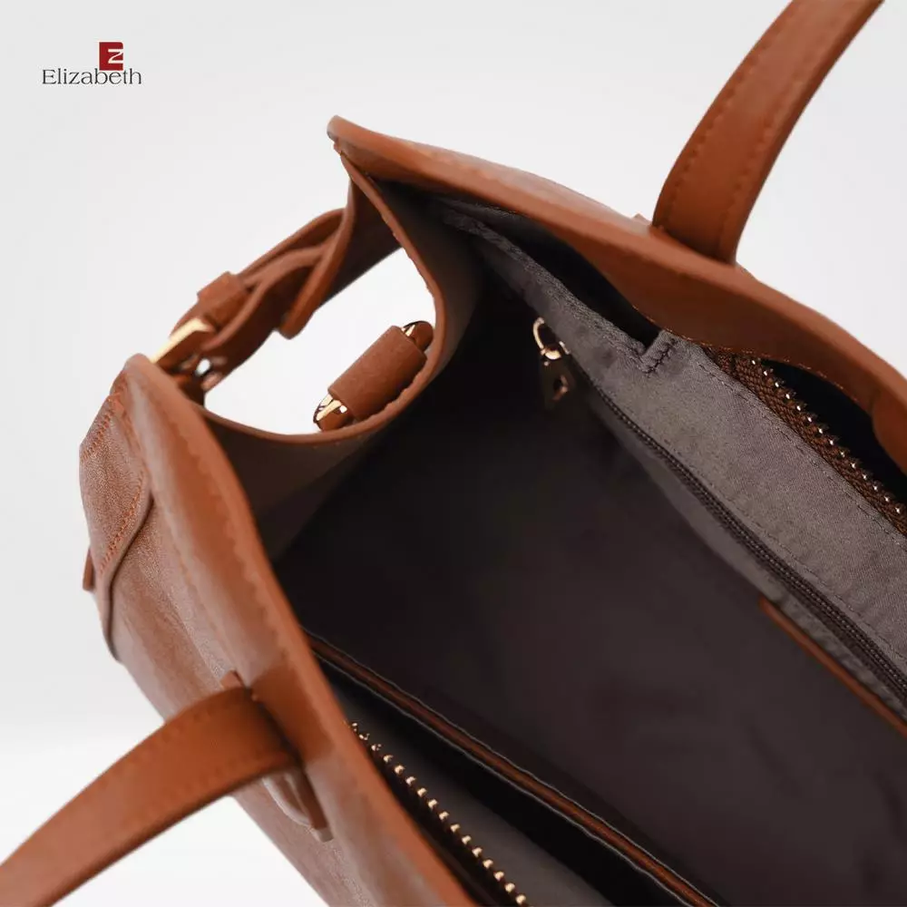 Tas Elizabeth Genuine Leather Handbag 0720-0529 Brickred