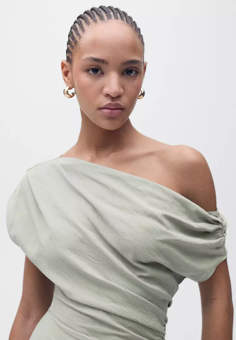 Asymmetrical Draped Short Dress