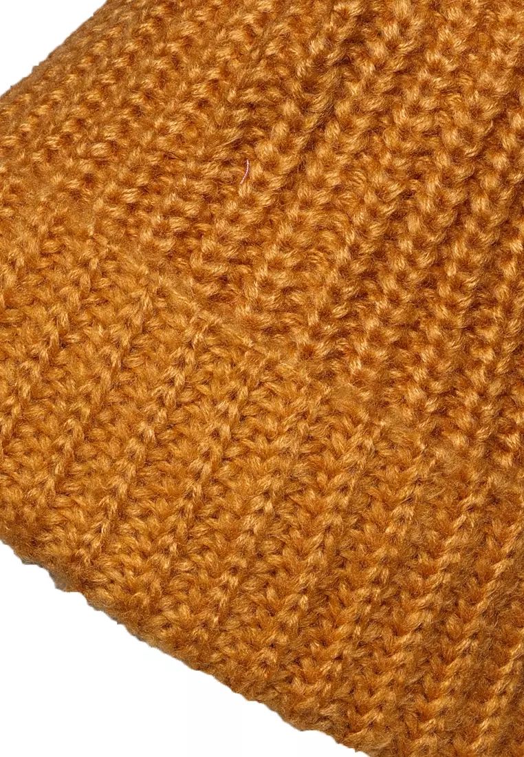 Light Coffee Waffle Cuff Beanie